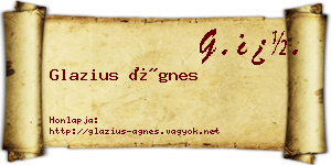Glazius Ágnes névjegykártya